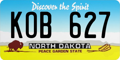 ND license plate KOB627