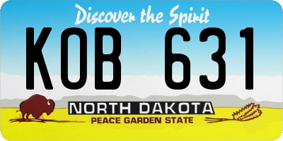 ND license plate KOB631