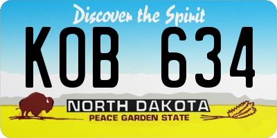 ND license plate KOB634