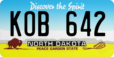 ND license plate KOB642