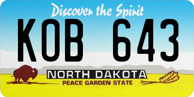 ND license plate KOB643