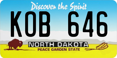 ND license plate KOB646
