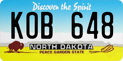ND license plate KOB648