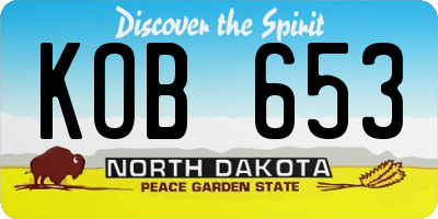 ND license plate KOB653
