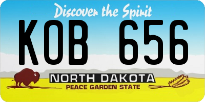 ND license plate KOB656