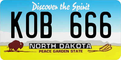 ND license plate KOB666