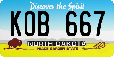 ND license plate KOB667