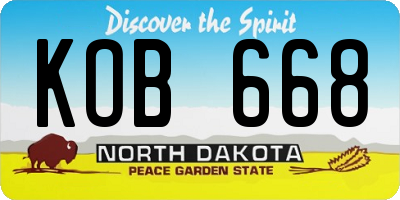 ND license plate KOB668