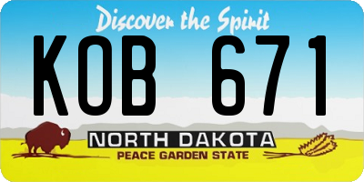 ND license plate KOB671