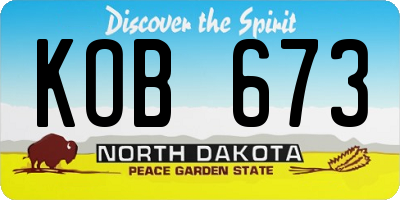 ND license plate KOB673