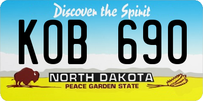 ND license plate KOB690