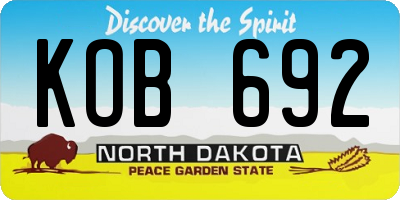 ND license plate KOB692