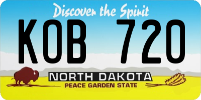ND license plate KOB720