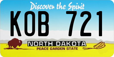 ND license plate KOB721
