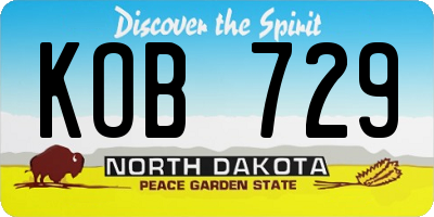 ND license plate KOB729