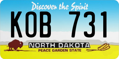 ND license plate KOB731