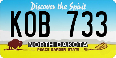 ND license plate KOB733