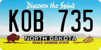 ND license plate KOB735
