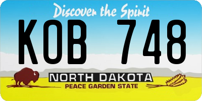 ND license plate KOB748