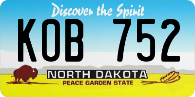 ND license plate KOB752