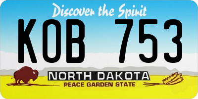 ND license plate KOB753