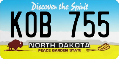 ND license plate KOB755