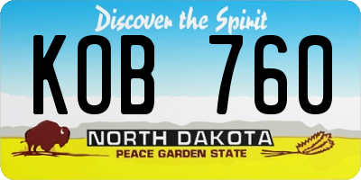 ND license plate KOB760