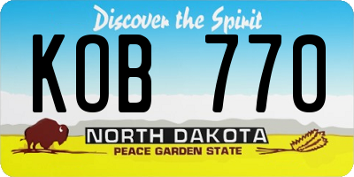 ND license plate KOB770