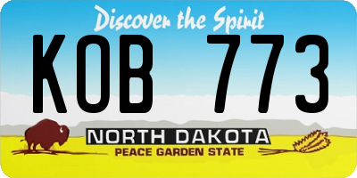 ND license plate KOB773
