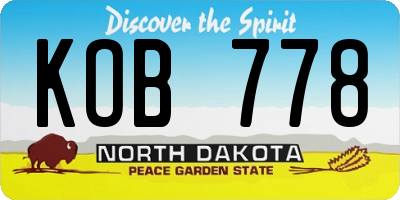 ND license plate KOB778