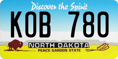 ND license plate KOB780