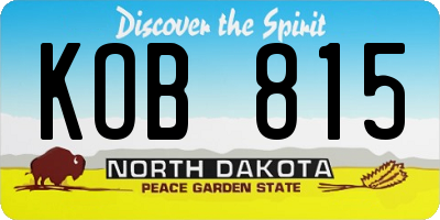 ND license plate KOB815