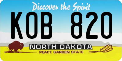 ND license plate KOB820
