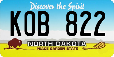ND license plate KOB822