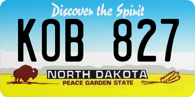 ND license plate KOB827