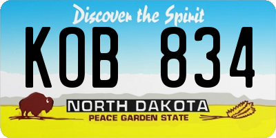 ND license plate KOB834