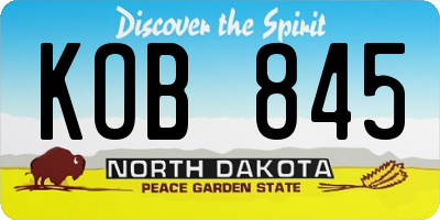 ND license plate KOB845