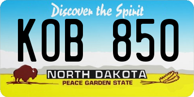 ND license plate KOB850