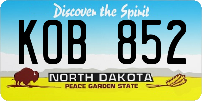 ND license plate KOB852