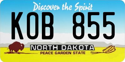 ND license plate KOB855
