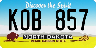 ND license plate KOB857