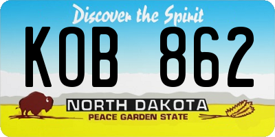 ND license plate KOB862
