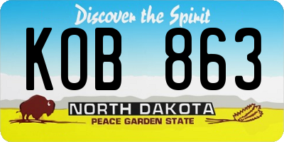 ND license plate KOB863