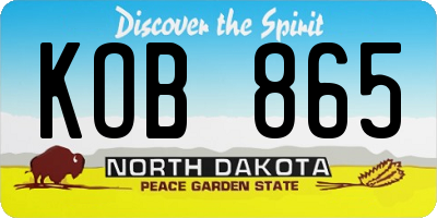 ND license plate KOB865
