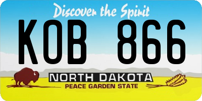 ND license plate KOB866