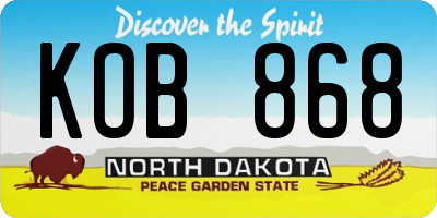 ND license plate KOB868