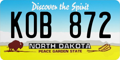 ND license plate KOB872