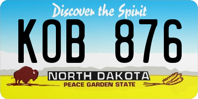 ND license plate KOB876