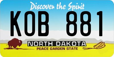 ND license plate KOB881