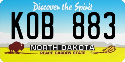 ND license plate KOB883